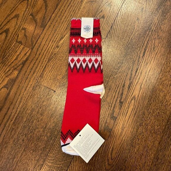 Free People Accessories - NWT Free People Red Metallic Crew Socks B-1290